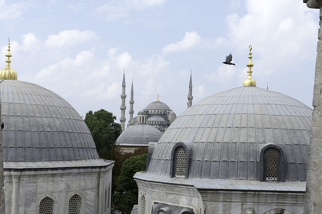 Si intravede appena la basilica di Santa Sofia ad Instanbul